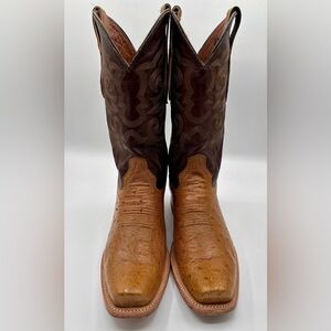 Pre-own mens smooth ostrich boots with cutter toe excellent condition SIZE 9.5